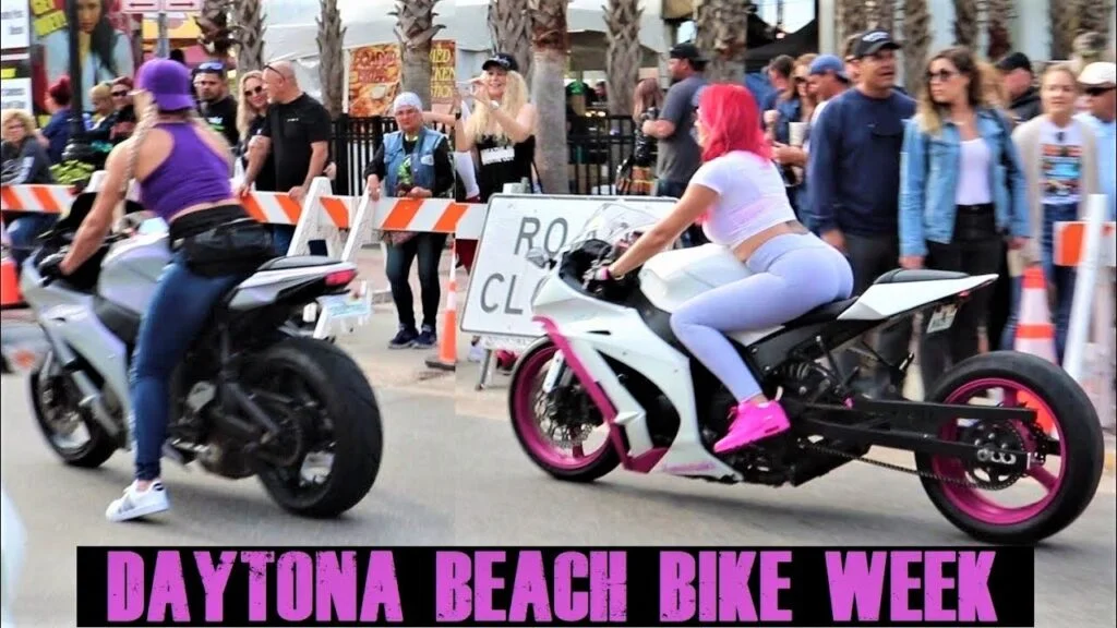 EYE CANDY HERMOSAS MUJERES Y BICICLETAS DEPORTIVAS |  SEMANA DE BICICLETAS DE PLAYA DAYTONA