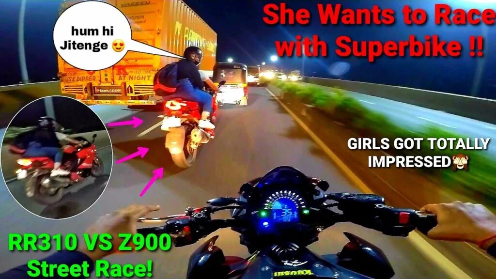 Esta chica quiere correr una Superbike |  Chica enloquecida |  RR310 VS Z900 |  Piloto Z900