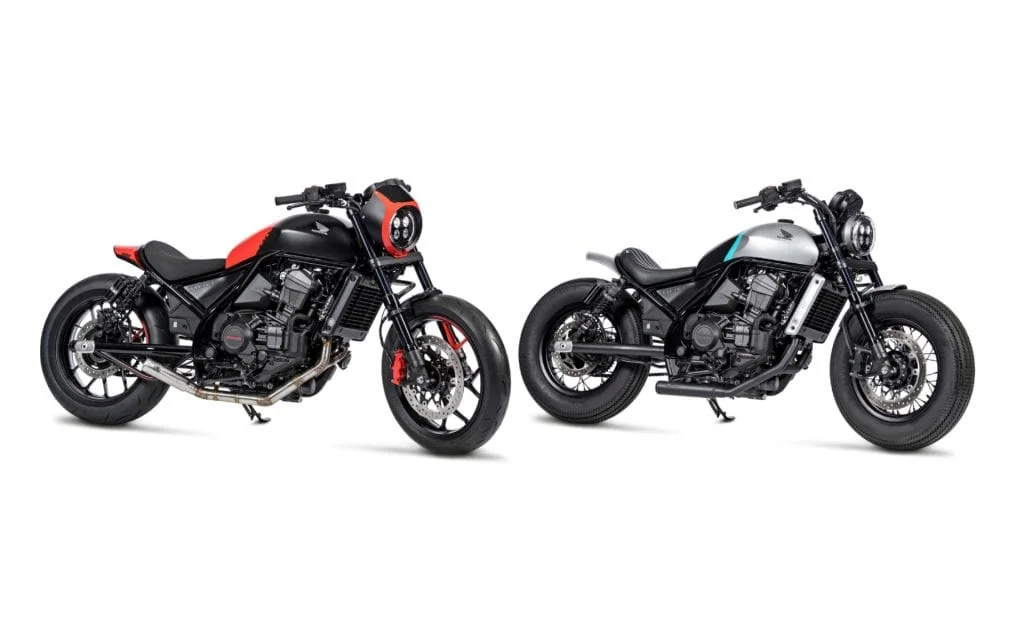 el CMX Sport y el CMX Bobber, ambas construcciones completadas en asociación con el FCR Original de Honda.